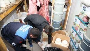 Kilolarca kokmuş et, kıyma, peynir ve salça ele geçirildi