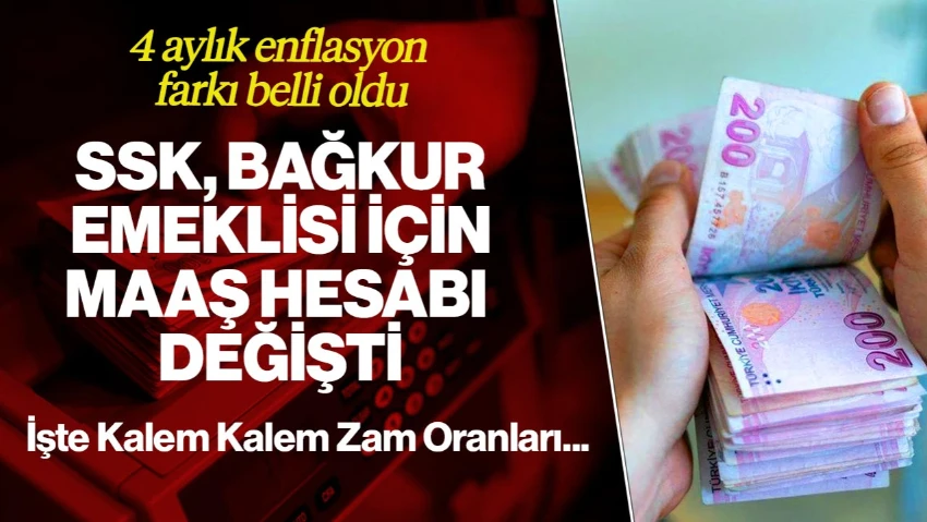 4 Aylık Enflasyon Farkı Belli Oldu! SSK, Bağ-Kur Emeklisi İçin Maaş Hesabı Değişti: İşte Kalem Kalem Zam Oranları...